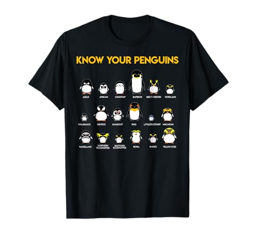 Funny Penguin Lover Penguin Species Know T-Shirt