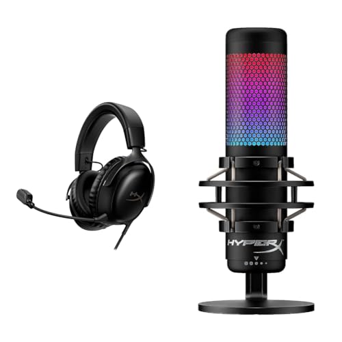 HyperX Cloud III Gaming Headset and QuadCast S RGB Microphone Bundle