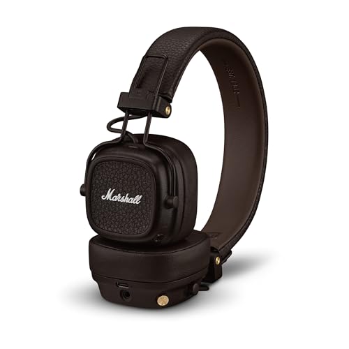 Marshall Major V Wireless On-Ear Headphones with 100+ Hours of Playtime - Brown