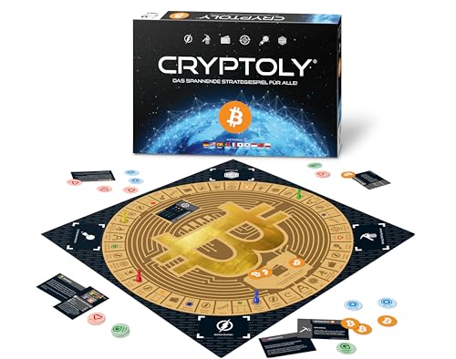 CRYPTOLY - Das Bitcoin Strategiespiel für die ganze Familie! Deutsche Sprachversion, 2-6 Spieler ab 8 Jahren, spannendes Gesellschaftsspiel für Kinder & Erwachsene, Spieleabend, Spiel für 2 Spieler