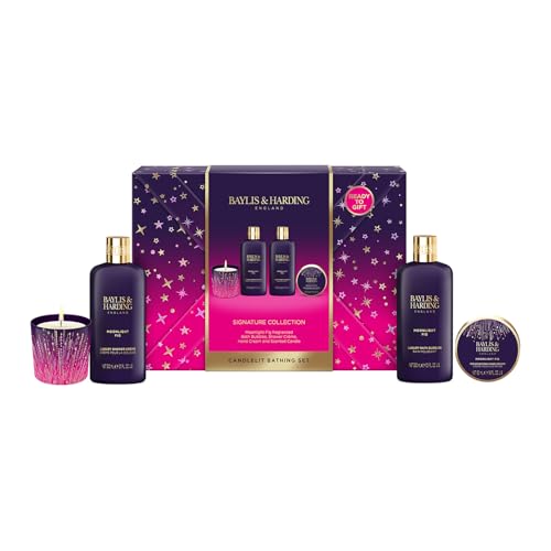 Baylis & Harding Moonlight Fig Gift Wrapped Candlelit Bathing Gift Set - Vegan Friendly (Pack of 1)