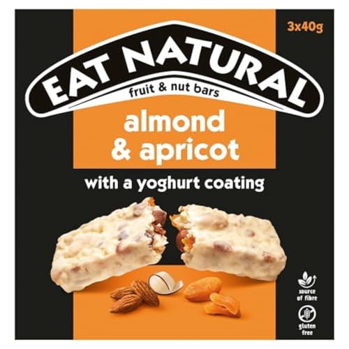 Eat Natural Almond & Apricot with a Yoghurt Coating Fruit & Nut Bars, 3 x 40 g