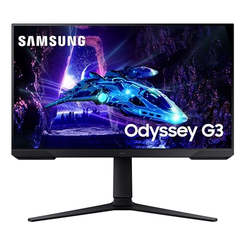SAMSUNG 24-Inch Odyssey G3 (G30D) Series FHD Gaming Monitor, 1ms, 180Hz, AMD FreeSync, Adjustable Stand, Black Equalizer, Virtual Aim Point, Eye Saver Mode, Flicker-Free, LS24DG302ENXZA, 2024