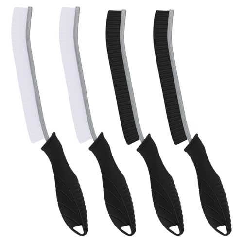 TQRR Cleaning Brush-Hard Bristle Crevice Cleaning Brush, Multifunctional Grout Brush, Gap Scrub Brush with Hanging Hole, Cleaner Tools for Kitchen, Sinks, Shower, Tile, Toilet, Window(4, Black)