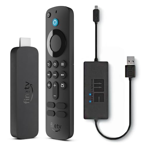 Amazon Fire TV Stick 4K with USB Power Cable (eliminates the need for AC adapter)