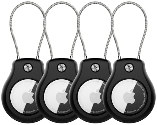 Citymore for AirTag Keychain Holder- 4 Pack, Waterproof Air Tag Lock Case, Compatible with Apple AirTags, Ultra Secure Apple Tag case, for Luggage, Key Ring Key Chain Luggage tag Backpack& More…
