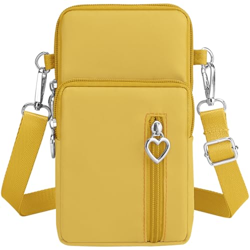 BIAOTIE Lightweight Small Crossbody bags Cell Phone Purses Travel Pouch Shoulder Bag for Women (Yellow)