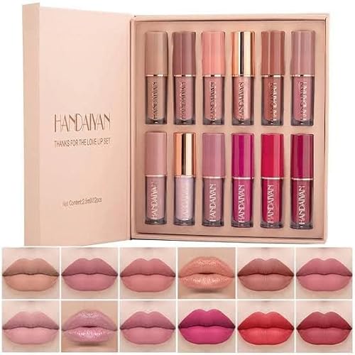 Swizhuda Handaiyan Lipstick Set of 12 Matte Velvet Mini Liquid Lipstick Set for Women