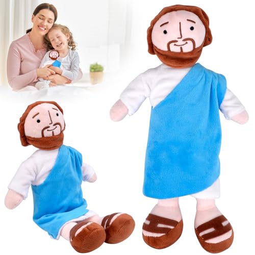 Vibbang My Friend Jesus Plush, 32cm Jesus Kuscheltier, Jesus Plüsch-Puppe, Lächelndes Jesus Spielzeug, Religiöse Christliche Puppen, für Partyzubehör, Ostern, für Jungen und Mädchen