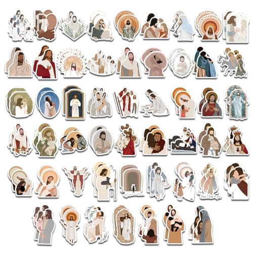 104 Stück Jesus-Aufkleber, Ästhetische Christliche Aufkleber Wasserfeste Religiöse Aufkleber Bibelaufkleber Christliche Vinyl-Geschenke für Wasserflasche Gitarre Laptop