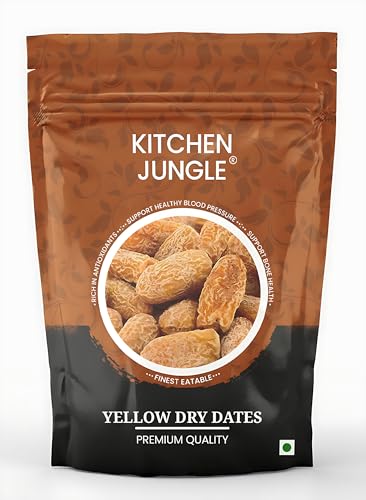 Kitchen Jungle Dates Dry Yellow/Sukha Khajoor Jumbo (Pila Chuara) 1 Kg
