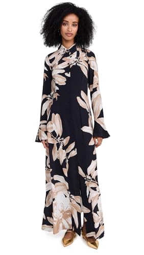 Hemant and Nandita Women's Maxi Shirt Dress, Black Mix, M