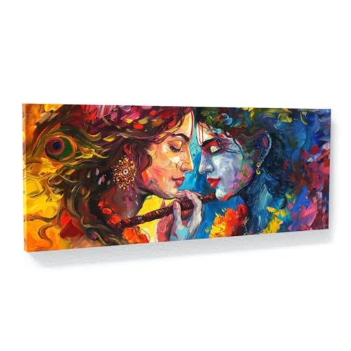 Sense Canvas Krishna Passionate Hues 37 Canvas Art - Home Decor Wall Art Print Poster Painting Large 40x16 / 0.75"
