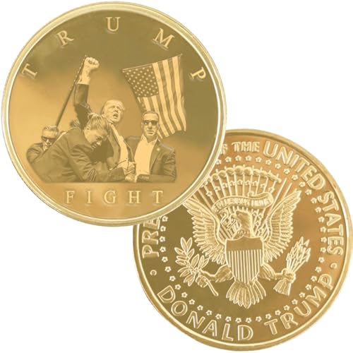 Proud Patriots - 47th President Fighting for America Gold Coin | Perfect Political Gift for U.S Supporters and Patriotic Americans | The #1 Trump Gifts, Trump 2025