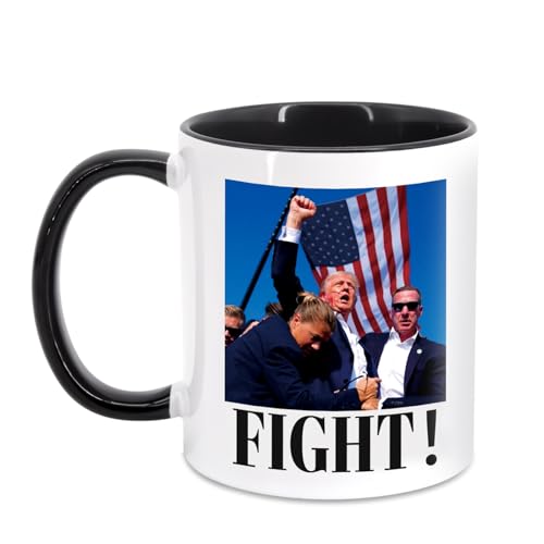 Trump Mug Trump Fight Coffee Mug, Mug with Trump Shot Still Fighting Flags, Shooting Makes Me Stronger Roll