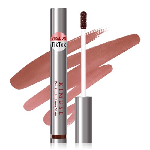 KIMUSE Peel Off Lip Liner Stain, Long Lasting Lip Tint Stain Peel Off, Waterproof, Transfer Proof, Highly Pigmented Color Peel Off Lip Stain Liner, Matte Finish