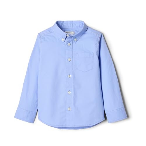 Amazon Essentials x Sofia Grainge Baby Boys' Stretch Oxford Collar Shirt, Powder Blue, 12 Months