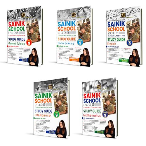 5-Book Combo for AISSEE Sainik School 2025: Comprehensive Study Guides with 5000+ Practice Questions for Class 9 | Ideal for JNV, RMS, CHS, RIMC Exams