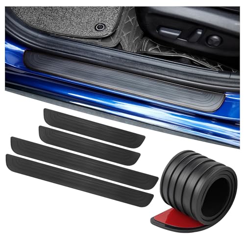 4PCS Rubber Car Door Edge Protector for Door Steps,Anti-Scratch Car Door Protector as Rear Bumper Guard,Universal Car Door Sill Protector Car Accessories for Cars SUVs Trucks (Black, Width 2.36")