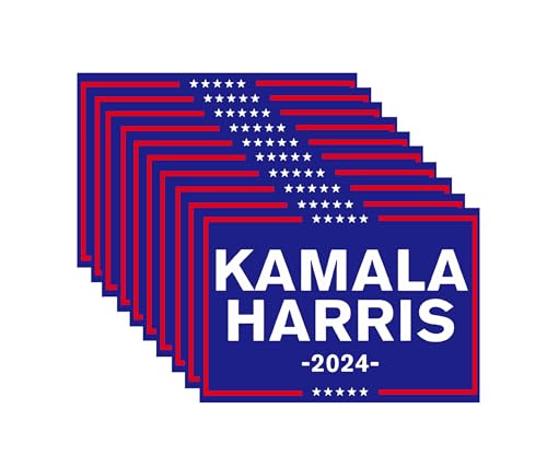 10 Pack Kamala Harris for President Car Sticker - 5 x 3.5 Inches - Presidential Campaign Vinyl Decal Bumper Sticker, Political Support, Waterproof, Ideal for Cars, Laptops, Window (Harris 2024 Blue)