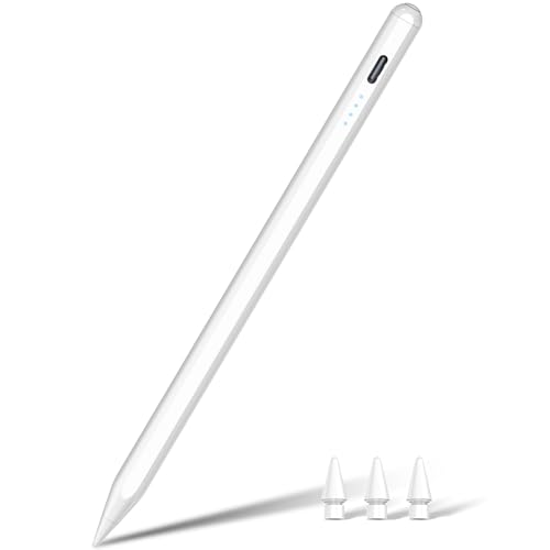 Stift für iPad 2018-2024, Pen für iPad mit Handfläche Ablehnung & Neigung, KIROSA Pencil 2. Generation für iPad Pencil Kompatibel mit iPad 10-6, Mini 6/5, Air 5/4/3/M2, iPad Pro 11''/12,9''/M4(Weiß)