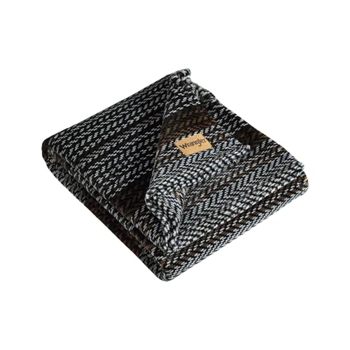 Wrangler - Throw Blanket, Soft Plush Fleece Bedding, Western Decor for Bed or Couch, Yellowstone Inspired, Oeko-Tex Certified (Nash Stripe Brown, 50" x 60")