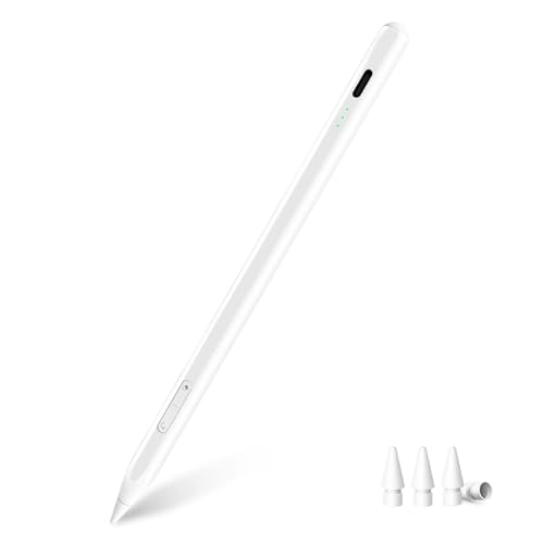 MYSTILUCK Stift für Apple iPad (2018-2024) – 2-Fach Schnellladung, Neigungssensitivität & Palm Rejection, Kompatibel mit iPad Pro 12.9 Zoll (M4/M3/M2), Air 7/6/5/4/3, 10. Gen-6. Gen & Mini 5/6
