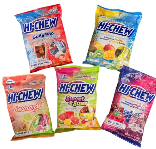 Hi chew variety pack of 5 flavours Japanese candy Hi chew comes in All About Retail packaging,440 Gram