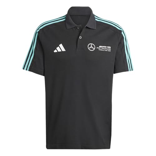 adidas Mens Mercedes - AMG Petronas Formula One Team Polo T-Shirt, Black/White, X-Large