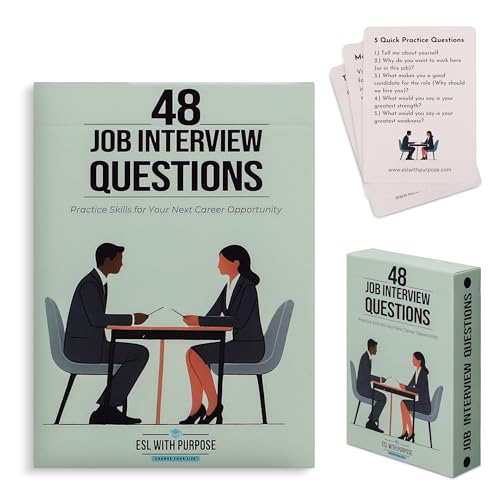 48 Job Interview Questions Cards - Practice Skills for Your Next Career Opportunity