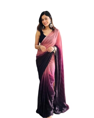 DIVUS Ready to wear One min Pre draped Prestitched readymade Designer Parywear saree with Unstitch Blouse (Multi-4)
