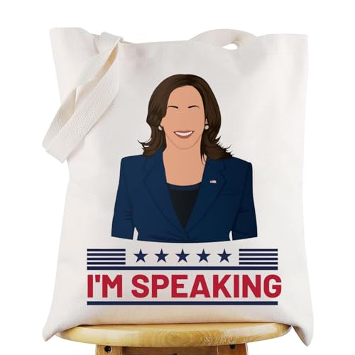 G2TUP Kamala Woman Power Tote Bag Kamala Fans Gift I'm Speaking Kamala Shoulder Bag Kamala President Merch, I'm Speaking