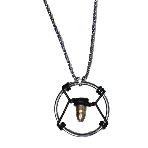 Shopular Cyber Bullet Necklace Cosplay Metal Retro Punk Pendant Choker Jewelry Costume Accessories Game Merch Gifts