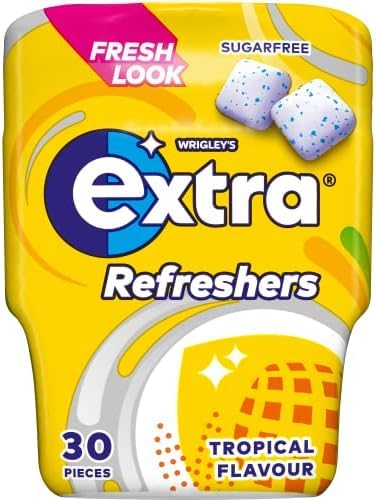 Wrigley's Extra Refreshers Chewing Gum Sugar Free Tropical Flavour (30 Pieces 67g)