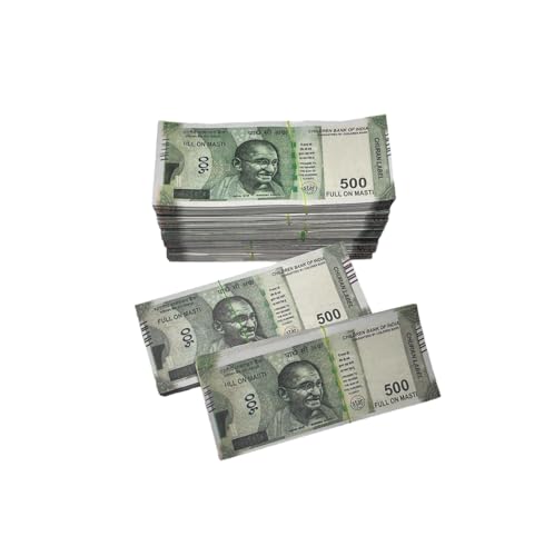 Shimmera Pack Of 5 Bundle Indian Duplicate Money Fake Currency Notes Dummy Rupee Bundle Money For Kids To Play Nakli Note Learning And Education Money For Kids (Total 500 Notes), Green