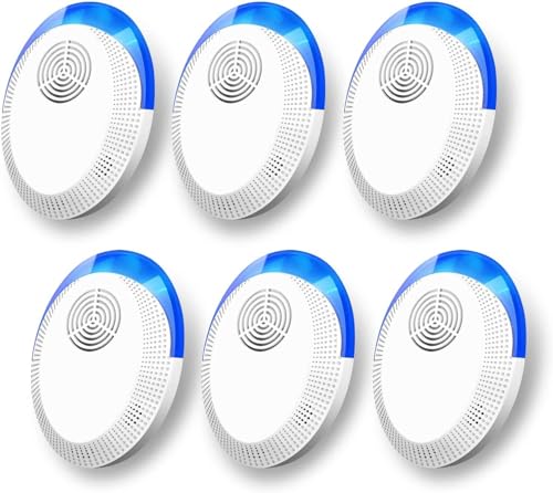 Ultrasonic Pest Repeller Mouse Repellent Plug-in Spider Repellent Indoor Insect Rodent Deterrent Devices (Pack of 6)