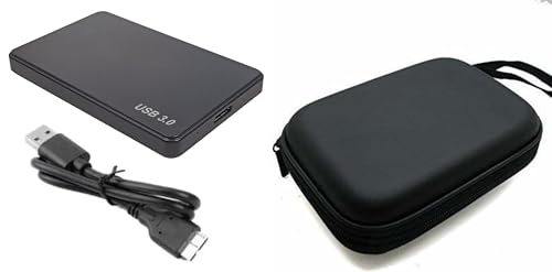 CARE CASE Portable External Hard Disk Drive - 500 GB USB 3.0 for PC Laptop Windows Black (500 GB) + External HARDDRIVE CASE Free