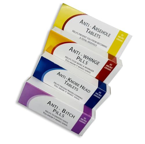 Joke Pill Boxes Gift Set x4 Fun Prank Medication Party Gifts Secret Santa Fill with Your Own Treats Easter Fun Party Present