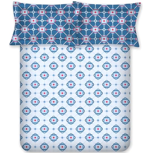 Bombay Dyeing Aster Collection Double Bedsheet 100 TC, 100% Pure Cotton Premium Bedsheet with 2 Pillow Covers