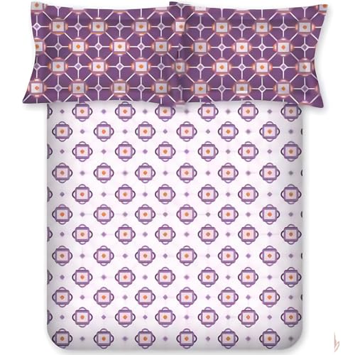 Bombay Dyeing Aster Collection Double Bedsheet 100 TC, 100% Pure Cotton Premium Bedsheet with 2 Pillow Covers