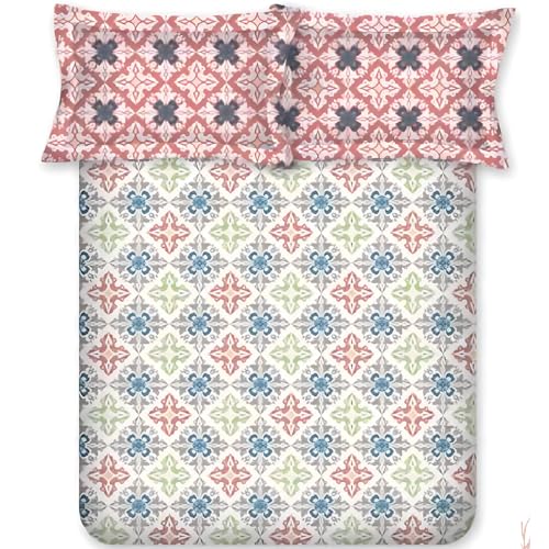 Bombay Dyeing Aster Collection Double Bedsheet 100 TC, 100% Pure Cotton Premium Bedsheet with 2 Pillow Covers