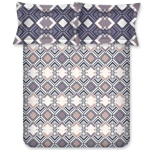 Bombay Dyeing Aster Collection Double Bedsheet 100 TC, 100% Pure Cotton Premium Bedsheet with 2 Pillow Covers