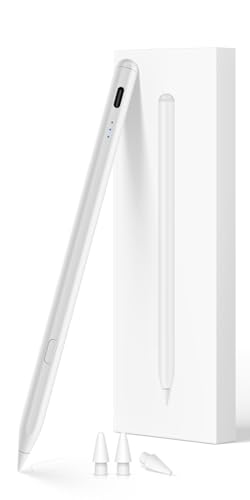 Stylus Stift für iPad 2018-2025 mit USB-C Schnellladeleistung, Palm Rejection und Neigungssensitivität Pencil für ipad 11/10/9/8/7/6, iPad Mini 7/6/5, iPad Air M3/M2/5/4/3, i-Pad Pro M4 13"/12.9″/11″