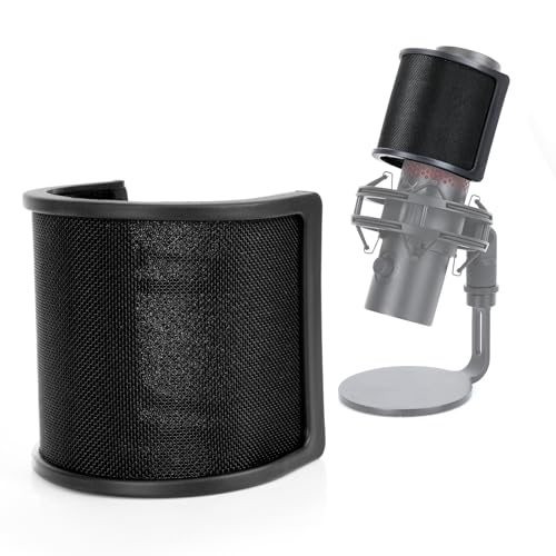 SUNMON Pop Filter for HyperX QuadCast 2 Microphone, QuadCast 2 S Metal Wind Pop Screen, Metal & Sponge Micropone Filter Windscreen Mask Shield for HyperX QuadCast