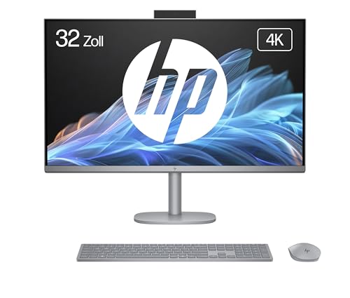 HP OmniStudio X 32-c0275ng All-in-One KI PC, 31.5 Zoll Entspiegeltes UHD-4K-Display, Intel Core Ultra 7 155H, 16 GB DDR5-SDRAM, 1 TB SSD, Intel Arc Graphics, Windows 11 Home, QWERTZ Tastatur, Silber