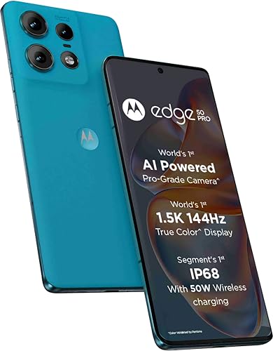 Motorola Edge 50 Pro 5G with 125W Charger (Caneel Bay, 12GB RAM, 256GB Storage)