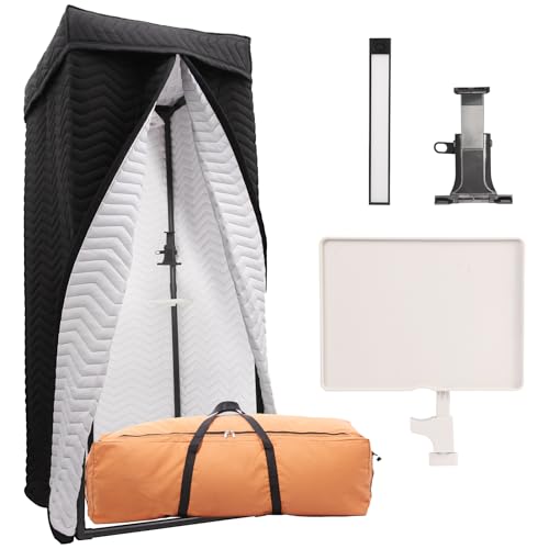 Pro Vocal Booth | Portable Sound Isolation Booth for Crystal-Clear Recording - Ideal for Voice Over, Podcasts, Singing | Quick Setup & Mobile Home Studio with Travel Bag