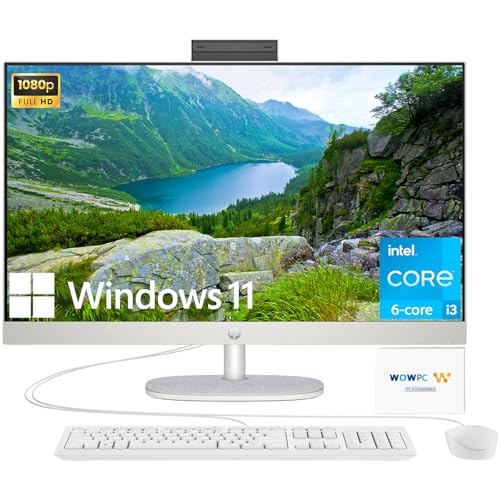 HP 27" All-in-One Desktop Computer, FHD IPS Display, 6-core Intel Core i3-1315U Processor, 32GB RAM, 1TB SSD, Wi-Fi 6, HDMI, USB-C, RJ-45, Wired KB&Mouse, Windows 11 Home, WOWPC Bundle