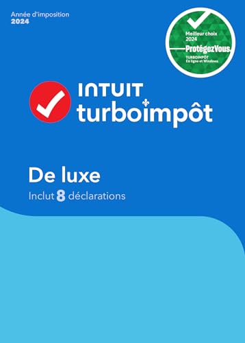 TurboImpôt De luxe 2024 - 8 déclarations - Français - Windows - Téléchargement [PC Online code]
