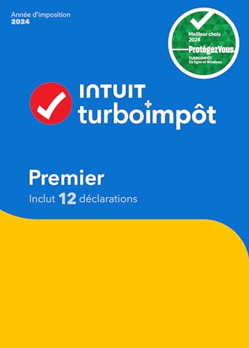 TurboImpôt Premier 2024 - 12 déclarations - Français - Windows - Téléchargement [PC Online code]